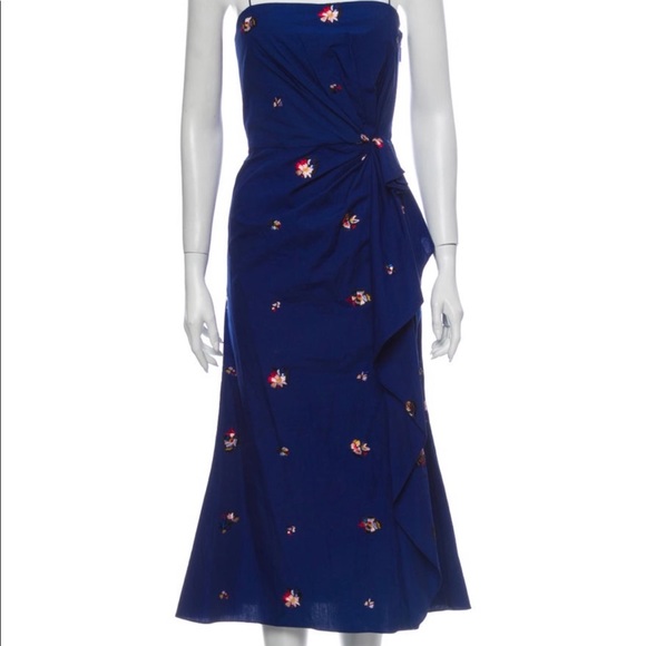 Prabal Gurung Blue Embroidered Dress - Picture 2 of 16
